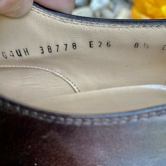 SALVATORE FERRAGAMO MEN'S Studio Brown Leather Oxford Cap Toe Dress Shoe 8.5 D - Picture 4 of 10